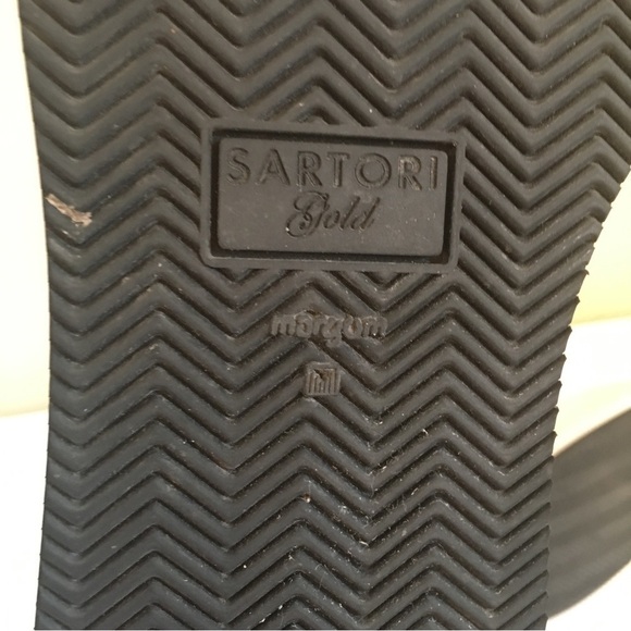 𝅺SARTORI Gold Leather Platform Ankle Chelsea Boots - Picture 6 of 9